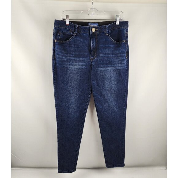 Democracy Jeans Womens 12 Blue AB Solution High Rise Skinny Denim 32x27 - Picture 1 of 10